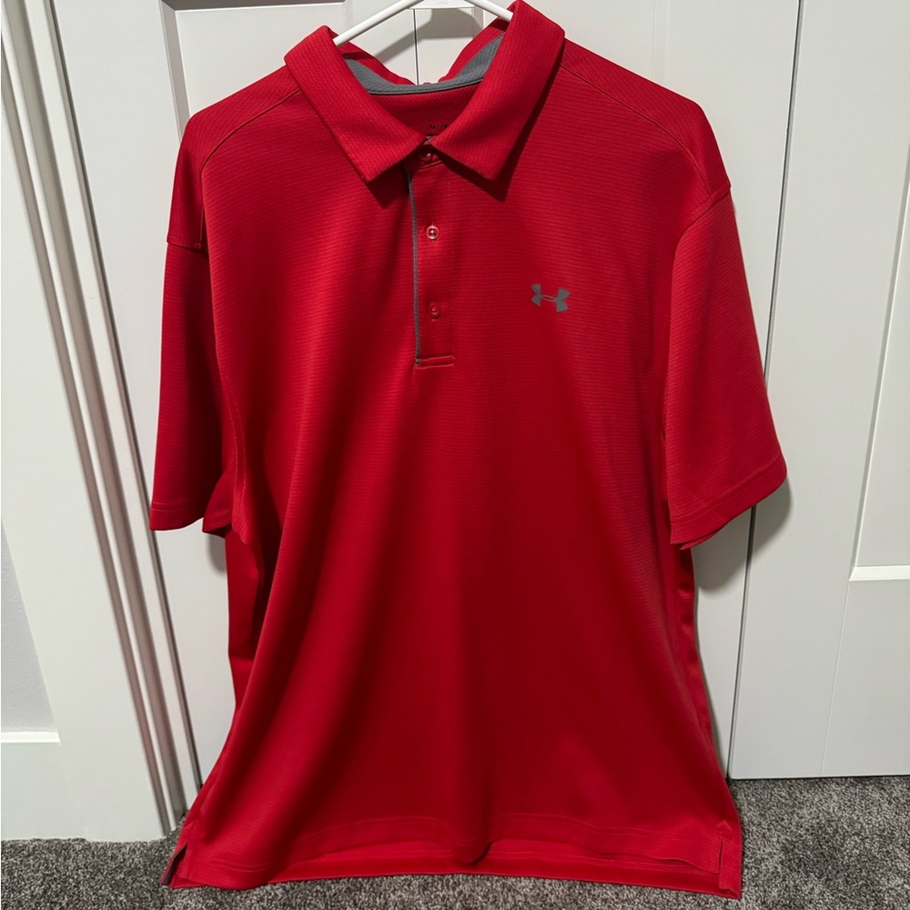 Men’s Red Under Armour Golf Polo Size XL